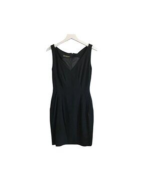 Vintage Donna Karan Black Wool Dress Size 4 Sleeveless USA Made